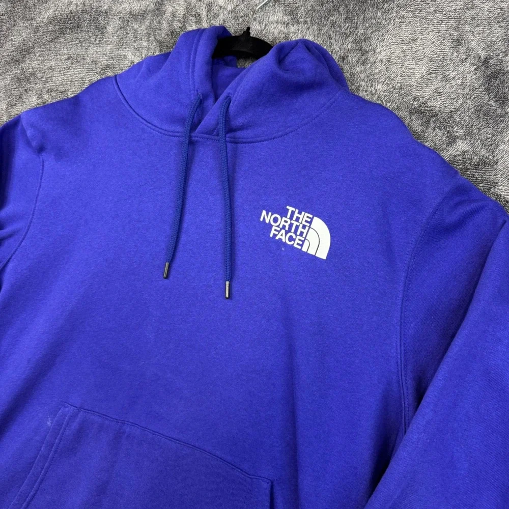The North Face Hoodie Mens XL Blue Pullover Logo Kangaroo Pocket 4163-50